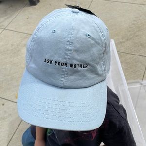 Wembley blue adjustable dad hat “ask your mother”